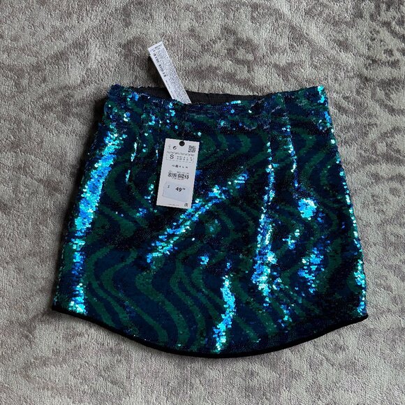 NWT Zara Sequin High Waisted Mini Skirt - Picture 4 of 8